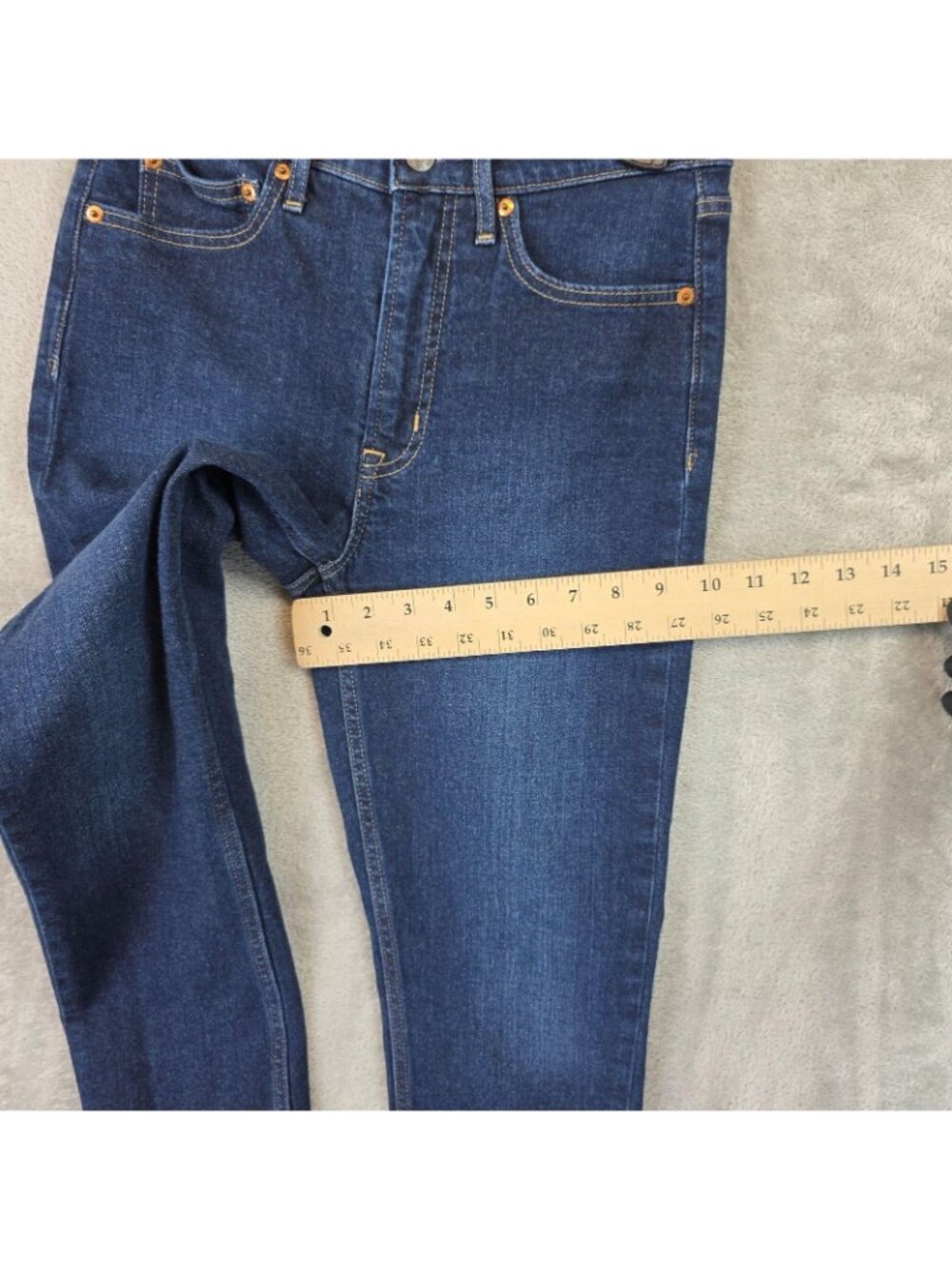 Gap Vintage Slim High Rise Jeans Womens 4 Blue Dark Rinse Wash Stretch Denim - Picture 10 of 12